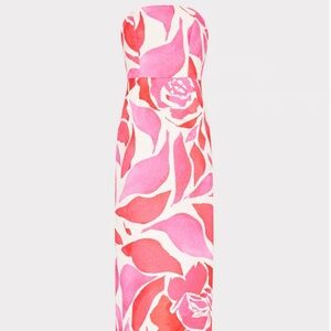New with tags Milly Pink and White Strapless Dress
